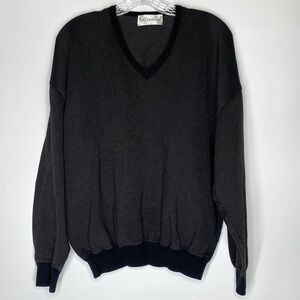 Vintage St. Croix Shop Black Vneck Sweater Size Large